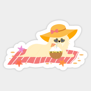 Maltese Dog on a Beach Sticker